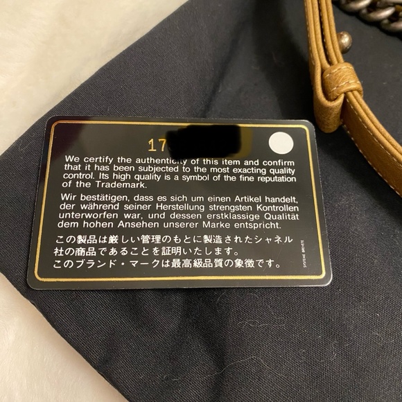 Authentic Chanel calfskin old medium boy in tan color - Picture 15 of 16